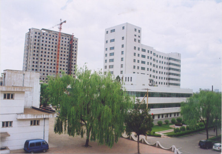 90年代建设中的门诊大楼与住院大楼相望（近景）